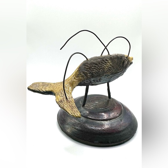 Signed Canadian Handcrafted Fish Sculpture - Picture 3 of 8